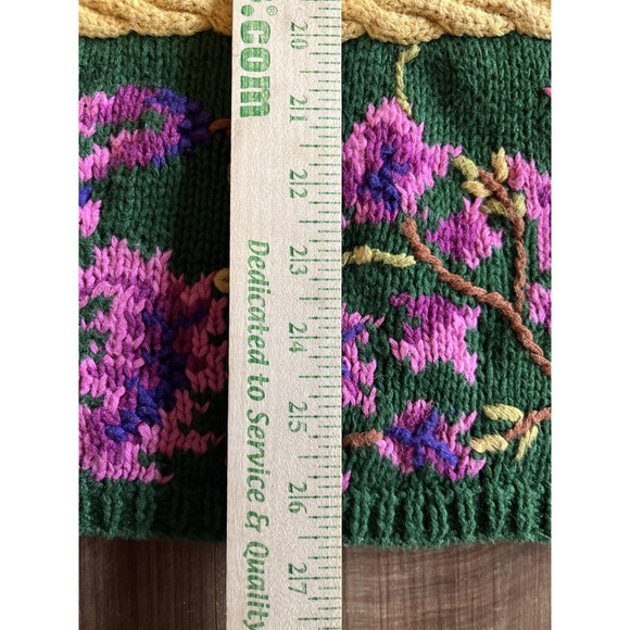 Vintage Jennifer Reed Sweater Womens Medium Floral Ramie Cotton Pullover 90s - Picture 4 of 6